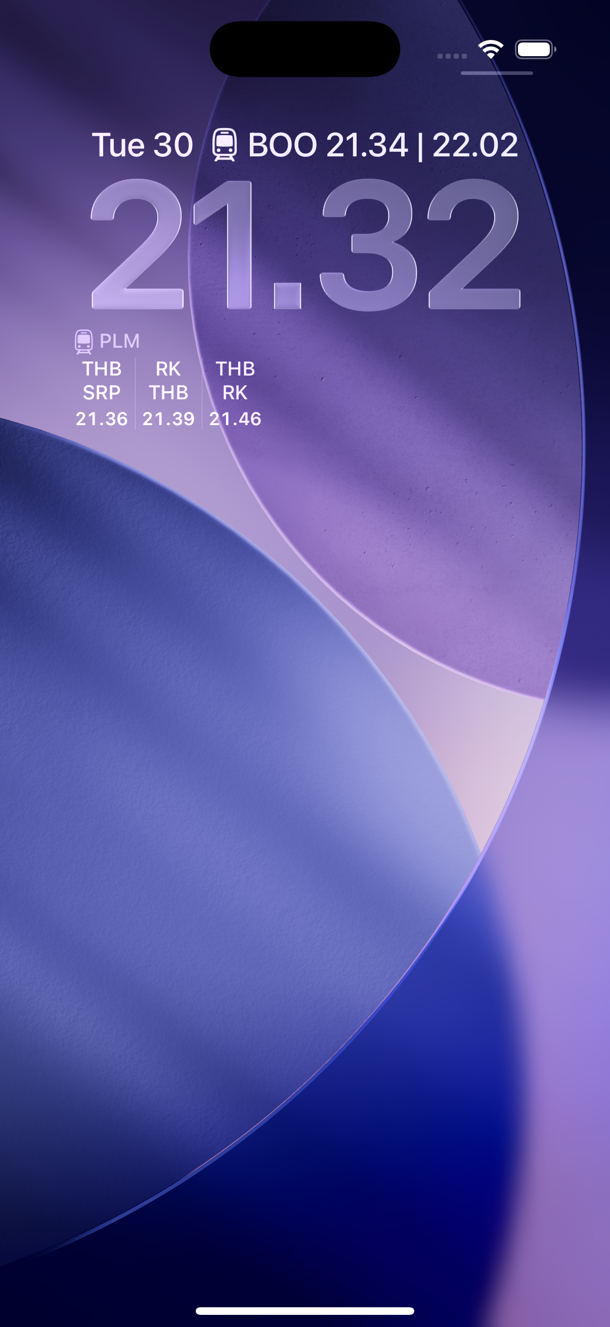 Lock screen widget with next departures